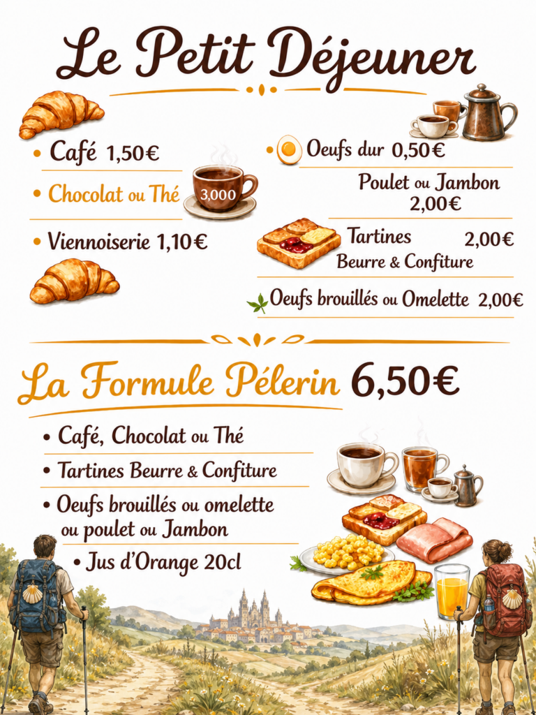 Repas et formules pour pèlerins – Au Pré de Saint-Jacques